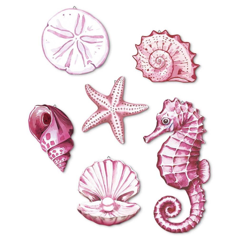 Set Of 6 Coastal Wall Decor With Triangle Hooks, Seahorse Wall Hanging Decor🤎